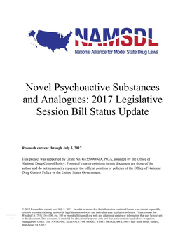 Novel Psychoactive Substances and Analogues: 2017 Legislative Session Bill Status Update