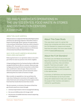 Delhaize America's Food Waste in Stores