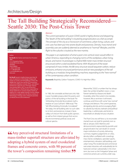 Seattle 2030: the Post-Crisis Tower