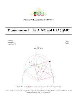 Trigonometry in the AIME and USA(J)MO