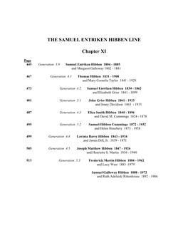 THE SAMUEL ENTRIKEN HIBBEN LINE Chapter XI