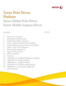 Xerox Print Driver Platform