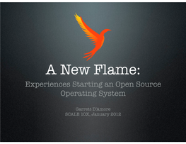 A New Flame: Experiences Starting an Open Source Operating System
