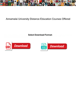 Annamalai University Distance Education Courses Offered