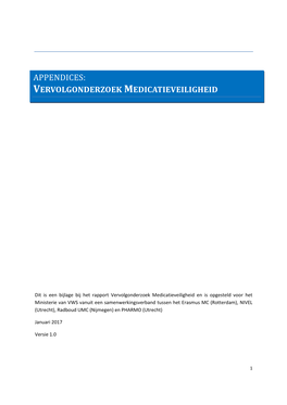 Appendices: V Ervolgonderzoek Medicatieveiligheid