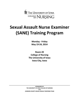 Sexual Assault Nurse Examiner (SANE) Training Program