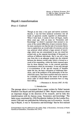 Hayek's Transformation