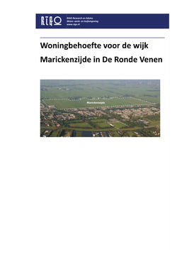 Woningbehoefte Voor De Wijk Marickenzijde in De Ronde Venen