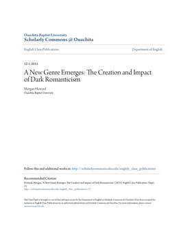 A New Genre Emerges: the Creation and Impact of Dark Romanticism