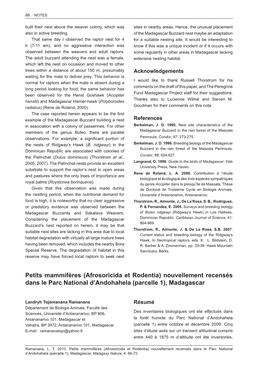 Petits Mammifères (Afrosoricida Et Rodentia) Nouvellement Recensés Dans Le Parc National D’Andohahela (Parcelle 1), Madagascar