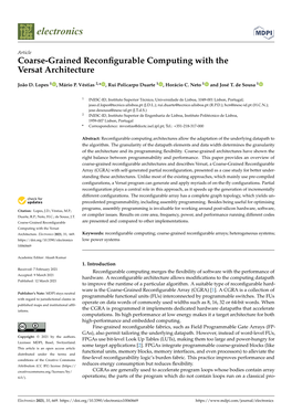 Coarse-Grained Reconfigurable Computing with the Versat