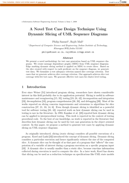 A Novel Test Case Design Technique Using Dynamic Slicing of UML Sequence Diagrams