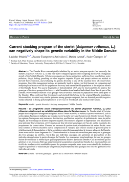 Acipenser Ruthenus, L.) Can Negatively Shape Its Genetic Variability in the Middle Danube