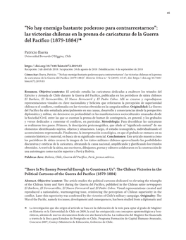 “No Hay Enemigo Bastante Poderoso Para Contrarrestarnos”: Las Victorias Chilenas En La Prensa De Caricaturas De La Guerra Del Pacífico (1879-1884)❧