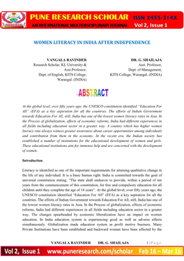 Women Literacy in India After Independence