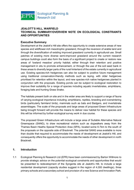 Jealott's Hill, Warfield Technical Summary