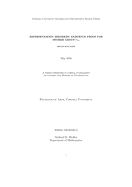 Representation Theoretic Existence Proof for Fischer Group Fi 23