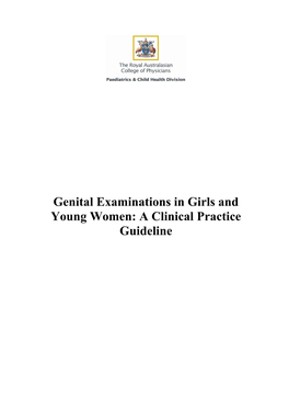 Genital Examinations in Girls and Young Women: a Clinical Practice Guideline - 2