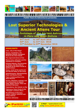Ancient Aliens Tour Paititi 2016 Englisch