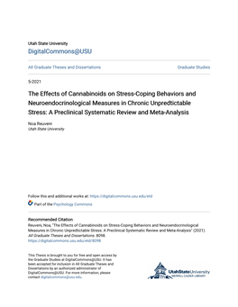 The Effects of Cannabinoids on Stress-Coping