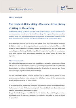 The Cradle of Alpine Skiing - Milestones in the History of Skiing on the Arlberg