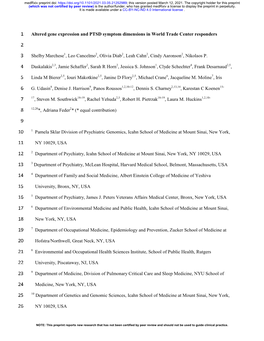 Altered Gene Expression and PTSD Symptom Dimensions in World Trade Center Responders