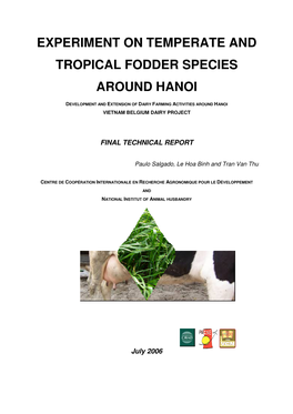 Experiment on Temperate and Tropical Fodder Species Around Hanoi