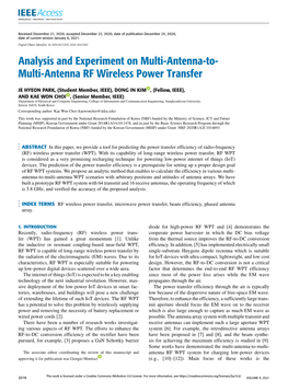 Analysis and Experiment on Multi-Antenna-To-Multi-Antenna RF WPT