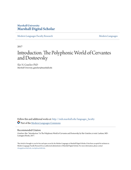 Introduction. the Polyphonic World of Cervantes and Dostoevsky