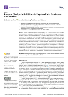 Immune Checkpoint Inhibitors in Hepatocellular Carcinoma: an Overview