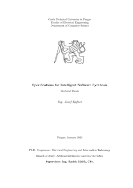 Specifications for Intelligent Software Synthesis