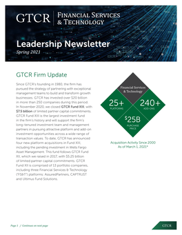 Leadership Newsletter Spring 2021