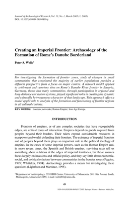 Creating an Imperial Frontier: Archaeology of the Formation of Rome's Danube Borderland