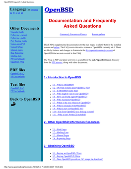 Openbsd Frequently Asked Questions