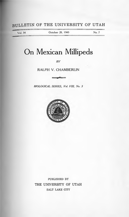 On Mexican Millipeds