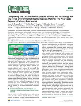 Completing the Link Between Exposure Science and Toxicology for Improved Environmental Health Decision Making