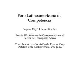 Foro Latinoamericano De Competencia