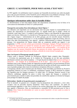 Grece / L'austerite, Pour Nous Aussi, C'est Non !