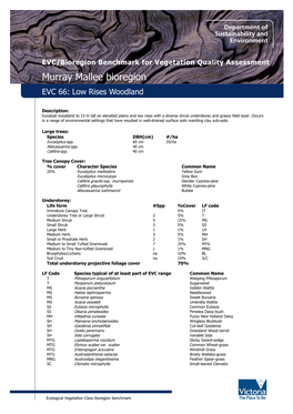 Ecological Vegetation Class Benchmarks of the Murray Mallee