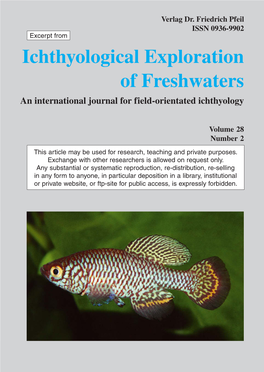 Ichthyological Exploration of Freshwaters an International Journal for Field-Orientated Ichthyology