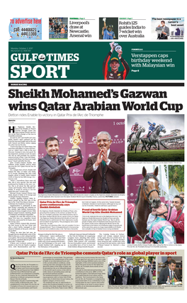 Sheikh Mohamed's Gazwan Wins Qatar Arabian World