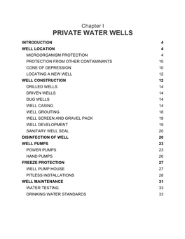 Private Water Wells