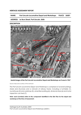 Port Lincoln Locomotive Depot and Workshops PLACE: 26501 ADDRESS