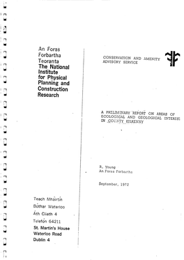 A Preliminary Report on Areas of Scientific Interest in County Kilkenny