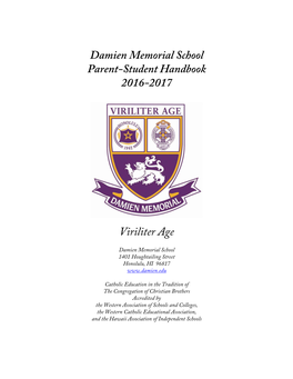 Damien Memorial School Parent-Student Handbook 2016-2017