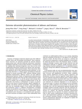 Extreme Ultraviolet Photoionization of Aldoses and Ketoses ⇑ Joong-Won Shin A,C, Feng Dong A,C, Michael E