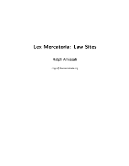 Lex Mercatoria: Law Sites