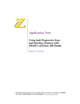 Progressive Scan and Interlace Features Application Note