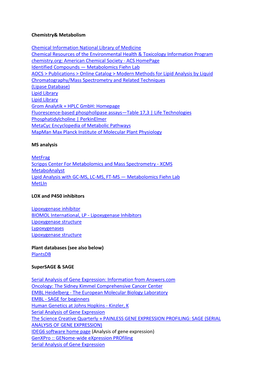 Chemistry& Metabolism Chemical Information National Library Of