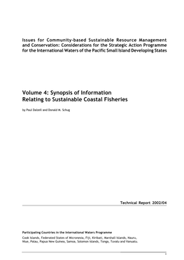 Synopsis of Information Relating to Sustainable Coastal Fisheries by Paul Dalzell and Donald M